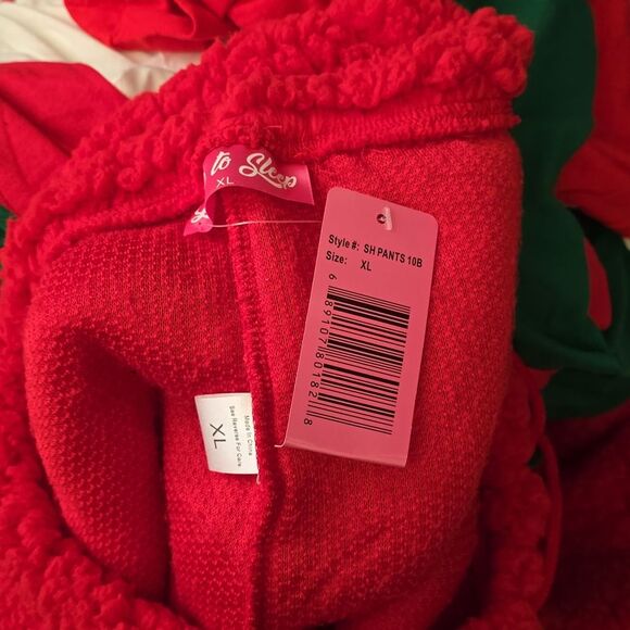 Love to sleep red christmas super fluffy fleece pj pants with xmas tree size XL - Picture 4 of 4